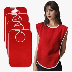 RRBXIA Adult Bibs For Elderly Women Men Red